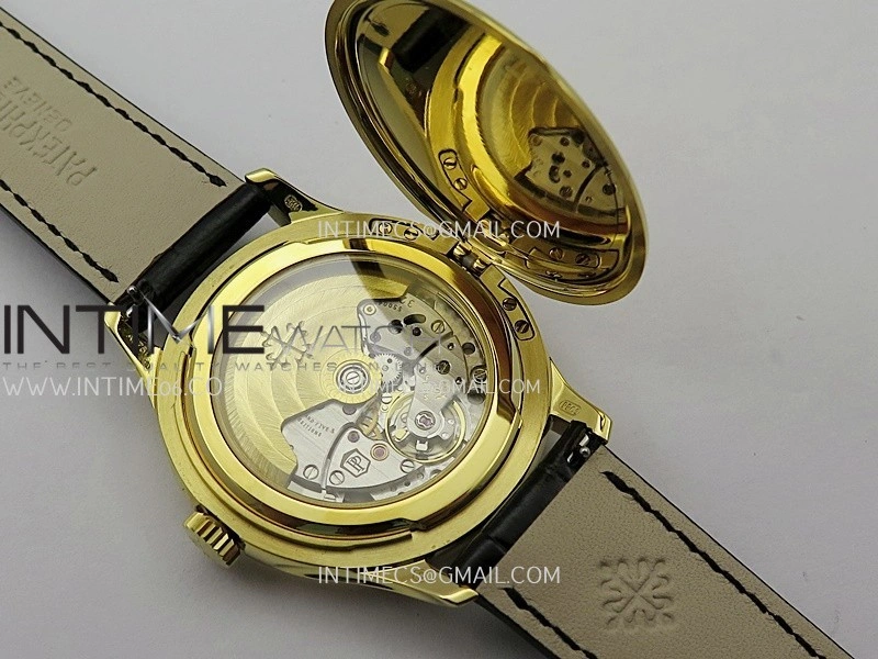 Calatrava 5227 YG 3KF 1:1 Best Edition White Dial on Brown Leather Strap A324 Super Clone V2