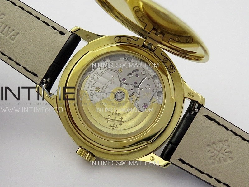 Calatrava 5227 YG 3KF 1:1 Best Edition White Dial on Brown Leather Strap A324 Super Clone V2