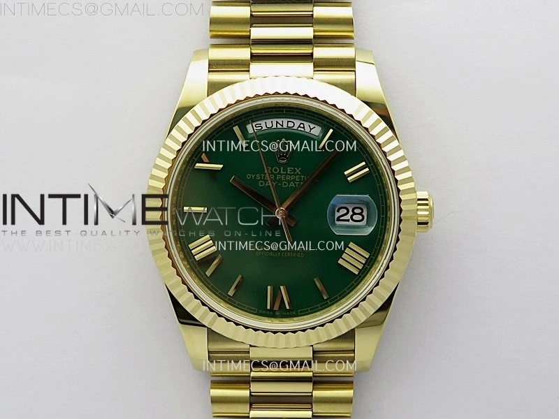 Day Date 228238 40mm YG Noob 1:1 Best Edition Green Roman Dial On President Bracelet A2836