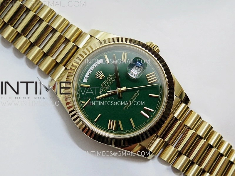 Day Date 228238 40mm YG Noob 1:1 Best Edition Green Roman Dial On President Bracelet A2836