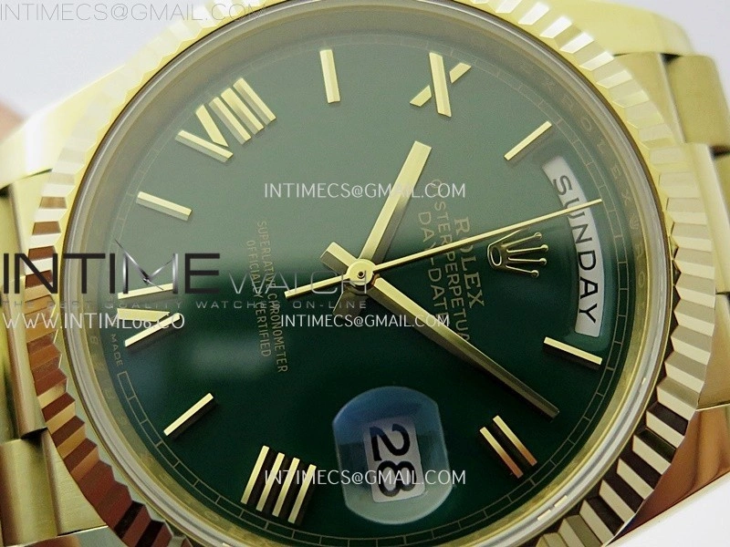 Day Date 228238 40mm YG Noob 1:1 Best Edition Green Roman Dial On President Bracelet A2836