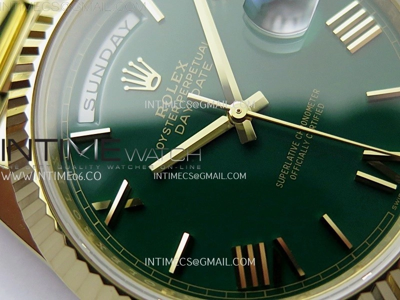 Day Date 228238 40mm YG Noob 1:1 Best Edition Green Roman Dial On President Bracelet A2836