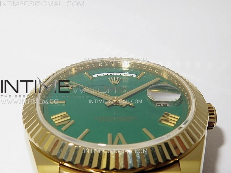 Day Date 228238 40mm YG Noob 1:1 Best Edition Green Roman Dial On President Bracelet A2836