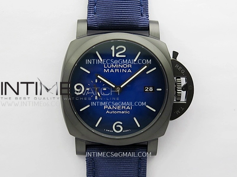 PAM2319 44mm DLC VSF 1:1 Best Edition Blue Ombre Dial on Blue Nylon Strap Asian P900