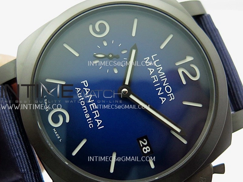 PAM2319 44mm DLC VSF 1:1 Best Edition Blue Ombre Dial on Blue Nylon Strap Asian P900