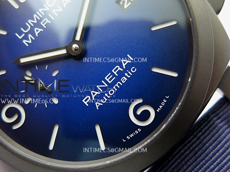PAM2319 44mm DLC VSF 1:1 Best Edition Blue Ombre Dial on Blue Nylon Strap Asian P900