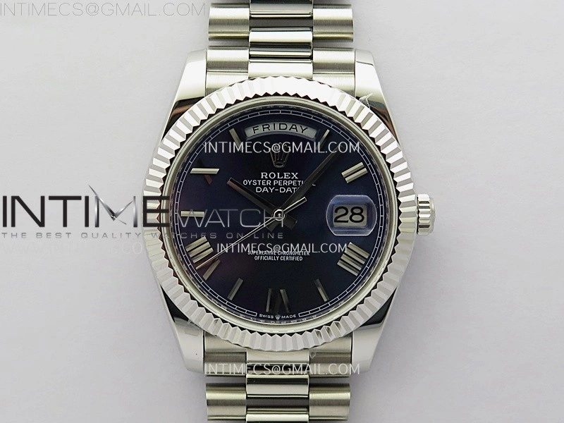 Day Date 228239 40mm KF 1:1 Best Edition Blue Dial Roman Markers On President Bracelet SA3255