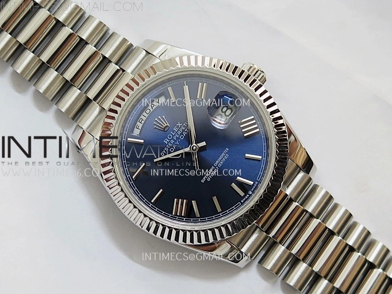 Day Date 228239 40mm KF 1:1 Best Edition Blue Dial Roman Markers On President Bracelet SA3255