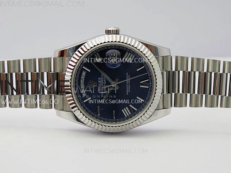 Day Date 228239 40mm KF 1:1 Best Edition Blue Dial Roman Markers On President Bracelet SA3255
