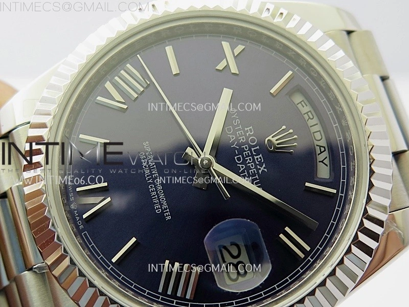Day Date 228239 40mm KF 1:1 Best Edition Blue Dial Roman Markers On President Bracelet SA3255