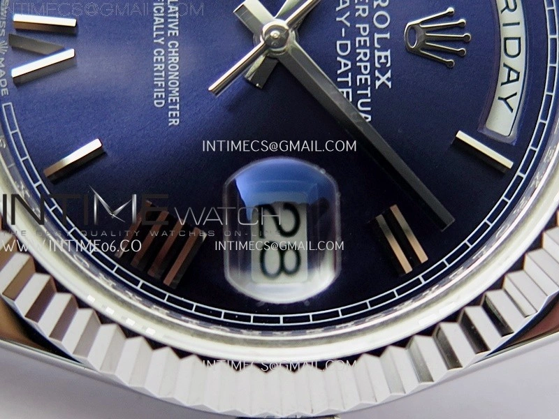 Day Date 228239 40mm KF 1:1 Best Edition Blue Dial Roman Markers On President Bracelet SA3255