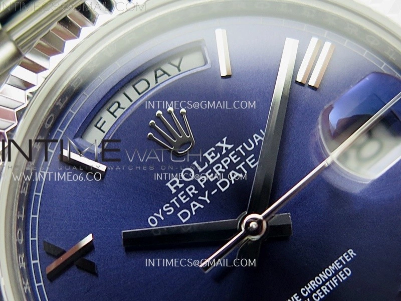 Day Date 228239 40mm KF 1:1 Best Edition Blue Dial Roman Markers On President Bracelet SA3255