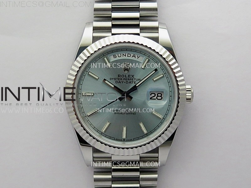 Day Date 228239 40mm SS Noob 1:1 Best Edition Ice Blue Stick Dial On President Bracelet A2836