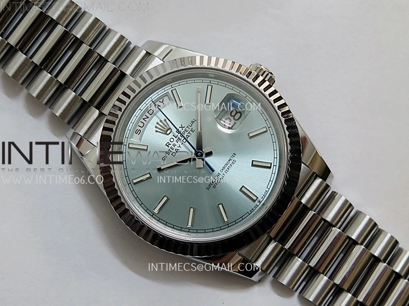 Day Date 228239 40mm SS Noob 1:1 Best Edition Ice Blue Stick Dial On President Bracelet A2836