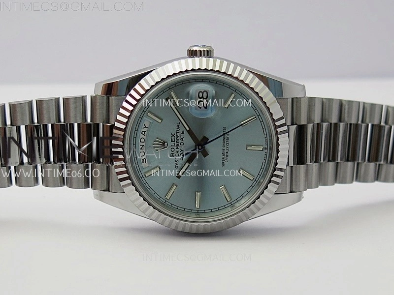 Day Date 228239 40mm SS Noob 1:1 Best Edition Ice Blue Stick Dial On President Bracelet A2836