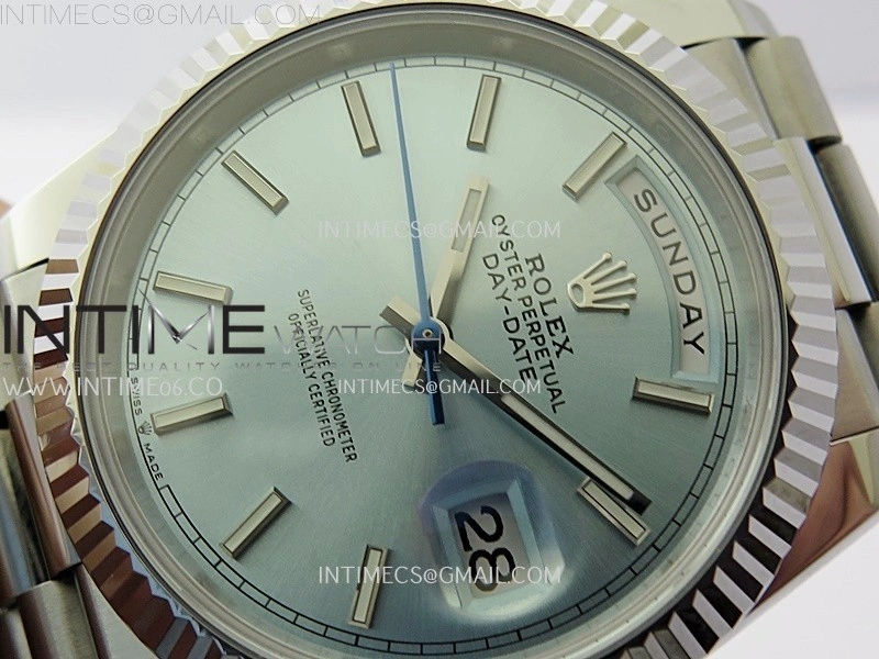 Day Date 228239 40mm SS Noob 1:1 Best Edition Ice Blue Stick Dial On President Bracelet A2836