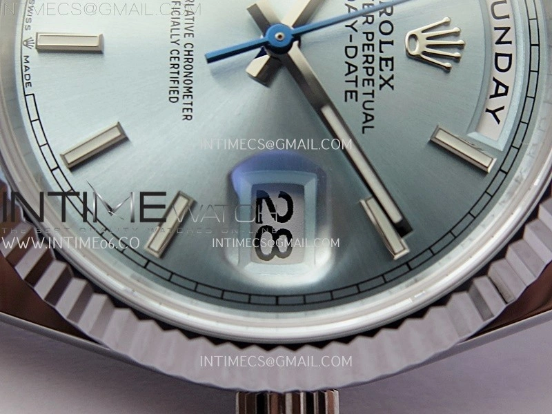 Day Date 228239 40mm SS Noob 1:1 Best Edition Ice Blue Stick Dial On President Bracelet A2836