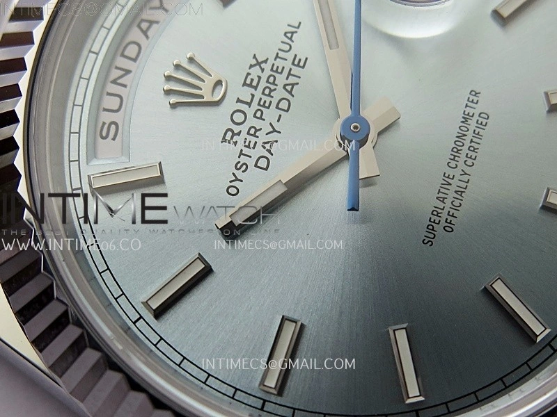 Day Date 228239 40mm SS Noob 1:1 Best Edition Ice Blue Stick Dial On President Bracelet A2836