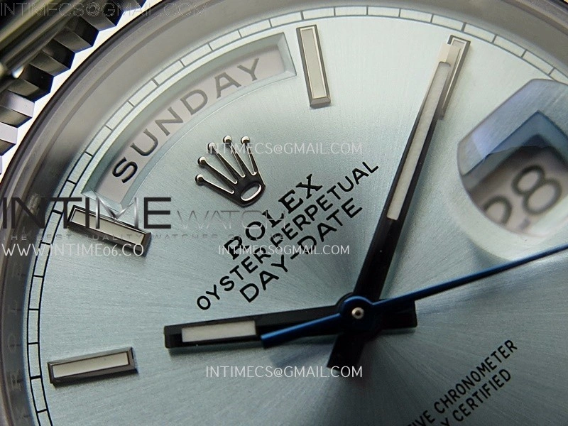 Day Date 228239 40mm SS Noob 1:1 Best Edition Ice Blue Stick Dial On President Bracelet A2836