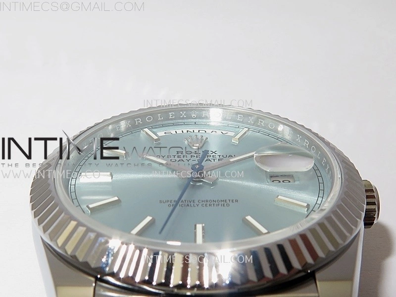 Day Date 228239 40mm SS Noob 1:1 Best Edition Ice Blue Stick Dial On President Bracelet A2836