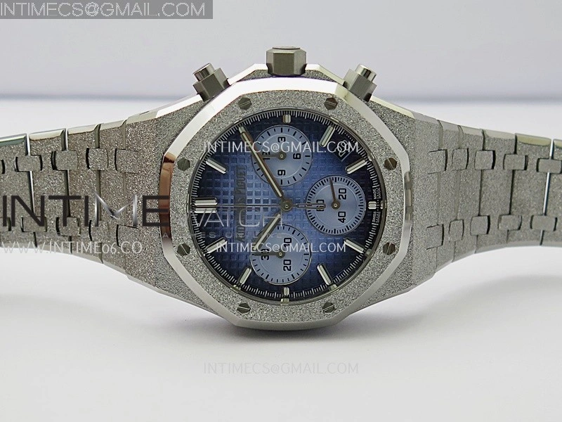 Royal Oak Chrono 26240 Frosted SS APSF 1:1 Best Edition Ice Blue Dial On Bracelet SA4401 Super Clone