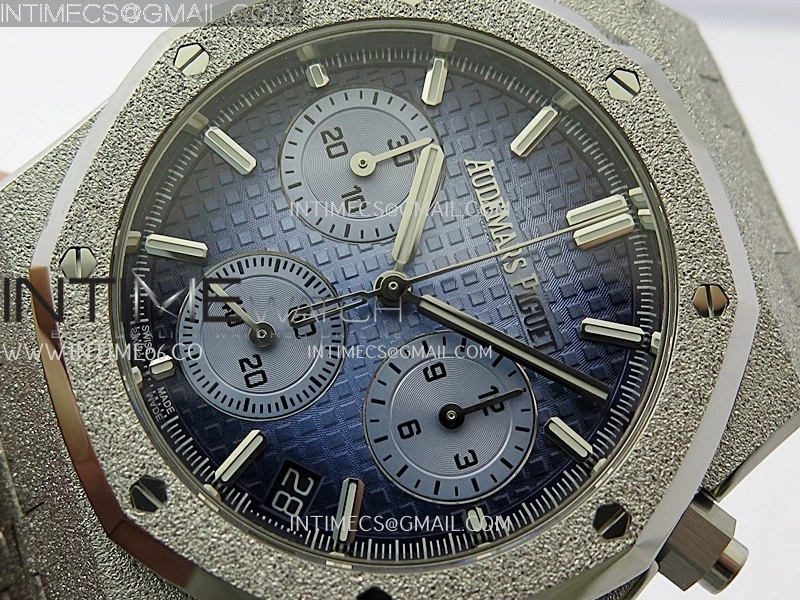 Royal Oak Chrono 26240 Frosted SS APSF 1:1 Best Edition Ice Blue Dial On Bracelet SA4401 Super Clone