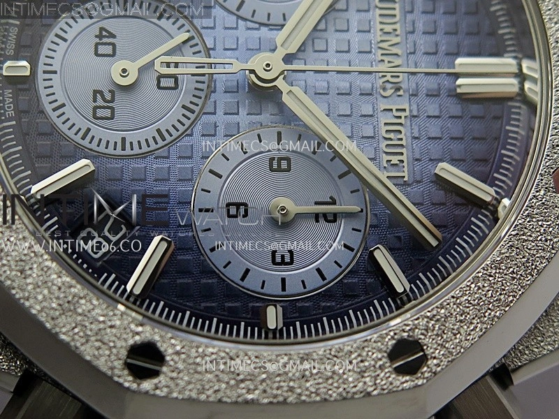 Royal Oak Chrono 26240 Frosted SS APSF 1:1 Best Edition Ice Blue Dial On Bracelet SA4401 Super Clone