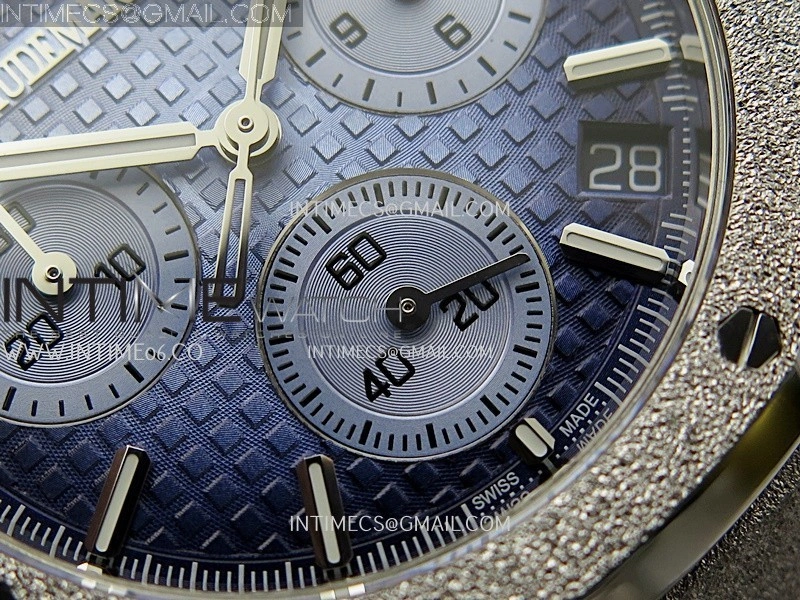 Royal Oak Chrono 26240 Frosted SS APSF 1:1 Best Edition Ice Blue Dial On Bracelet SA4401 Super Clone