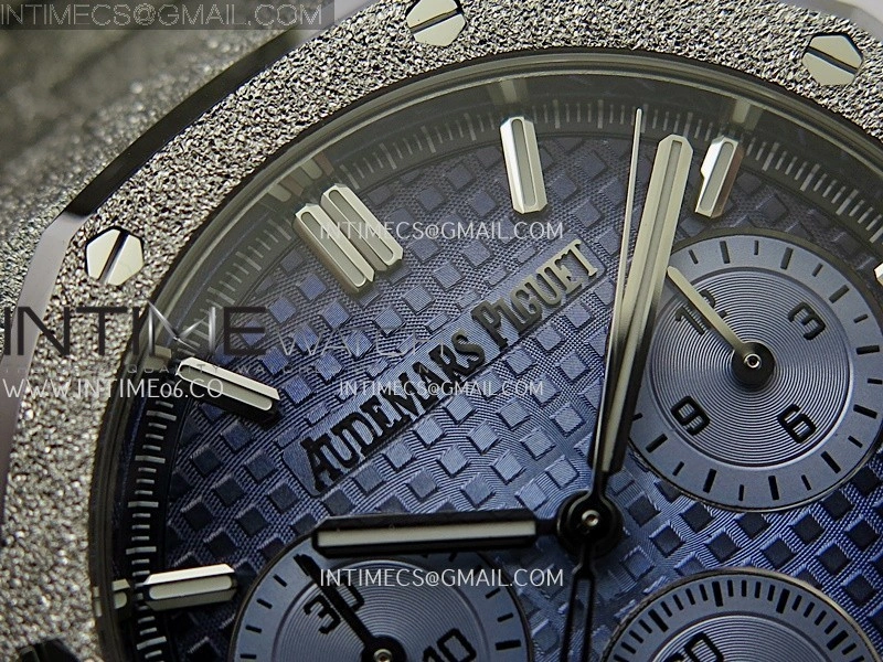 Royal Oak Chrono 26240 Frosted SS APSF 1:1 Best Edition Ice Blue Dial On Bracelet SA4401 Super Clone