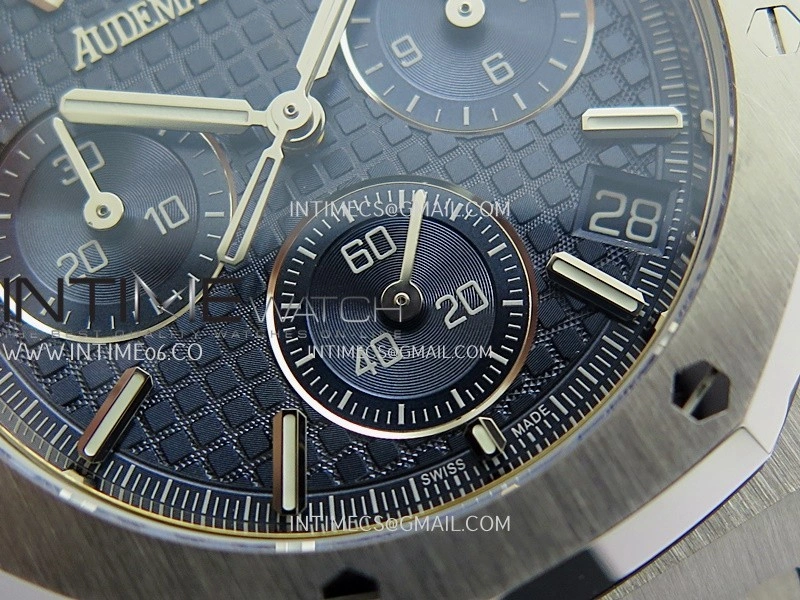 Royal Oak Chrono 26240 SS V2 DDF 1:1 Best Edition Blue Dial On Black Rubber Strap Super Clone DD4401