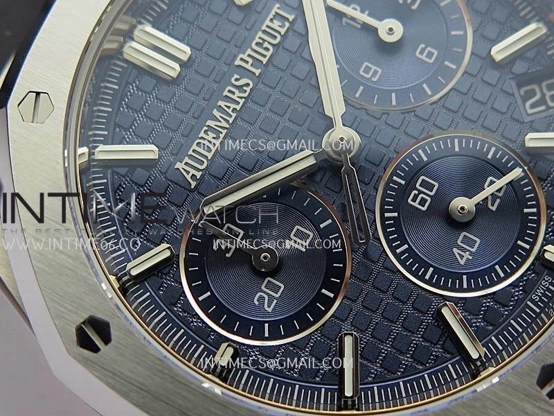 Royal Oak Chrono 26240 SS V2 DDF 1:1 Best Edition Blue Dial On Black Rubber Strap Super Clone DD4401