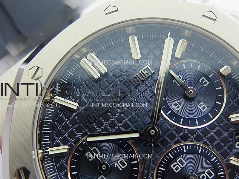 Royal Oak Chrono 26240 SS V2 DDF 1:1 Best Edition Blue Dial On Black Rubber Strap Super Clone DD4401