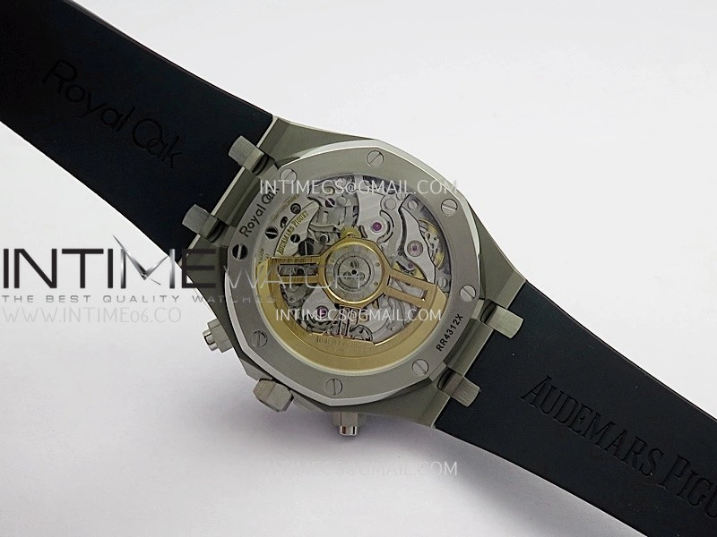 Royal Oak Chrono 26240 SS V2 DDF 1:1 Best Edition Blue Dial On Black Rubber Strap Super Clone DD4401