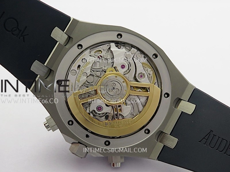Royal Oak Chrono 26240 SS V2 DDF 1:1 Best Edition Blue Dial On Black Rubber Strap Super Clone DD4401