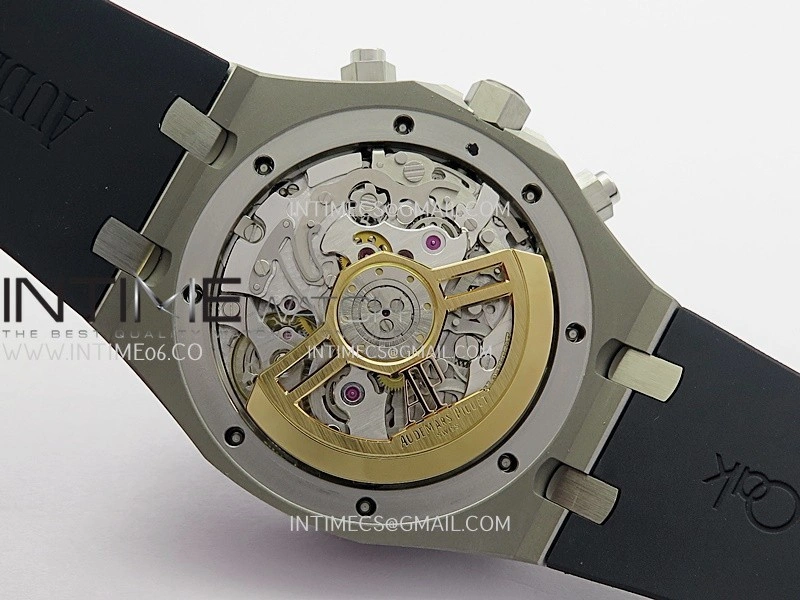Royal Oak Chrono 26240 SS V2 DDF 1:1 Best Edition Blue Dial On Black Rubber Strap Super Clone DD4401