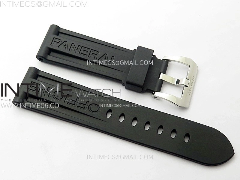 24mm 22mm Black Panerai Rubber Strap