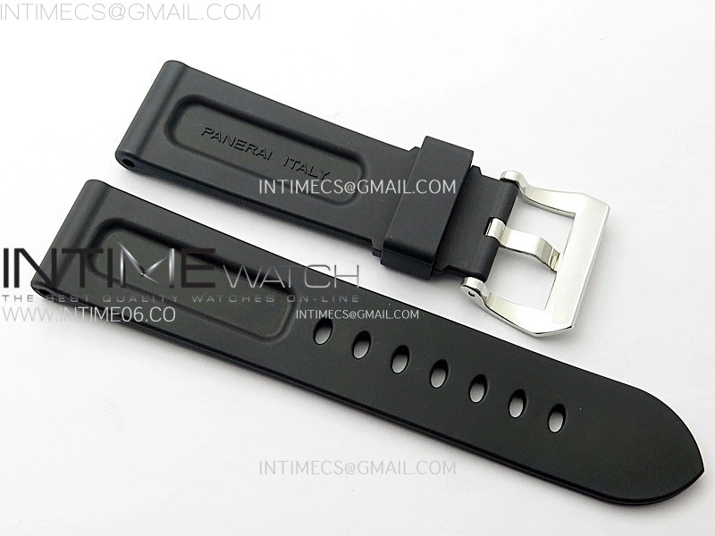 24mm 22mm Black Panerai Rubber Strap