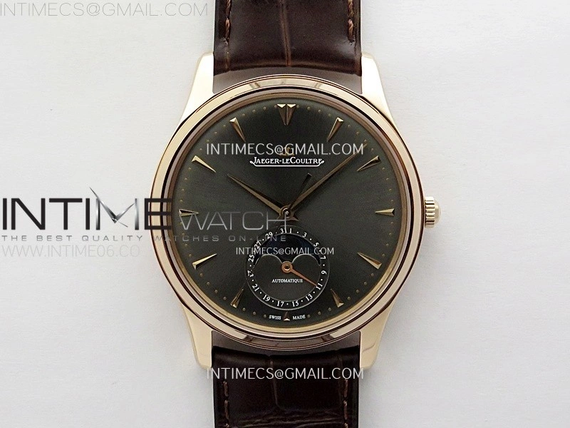 Master Ultra Thin Moon 136255J RG ZF 1:1 Best Edition Gray Dial on Brown Leather Strap V3 SA925 Super Clone
