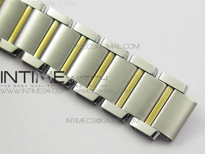 Tank Francaise Ladies 25mm SS YG 8848F 1:1 Best Edition White Diamond Dial on SS YG Bracelet Ronda Quartz