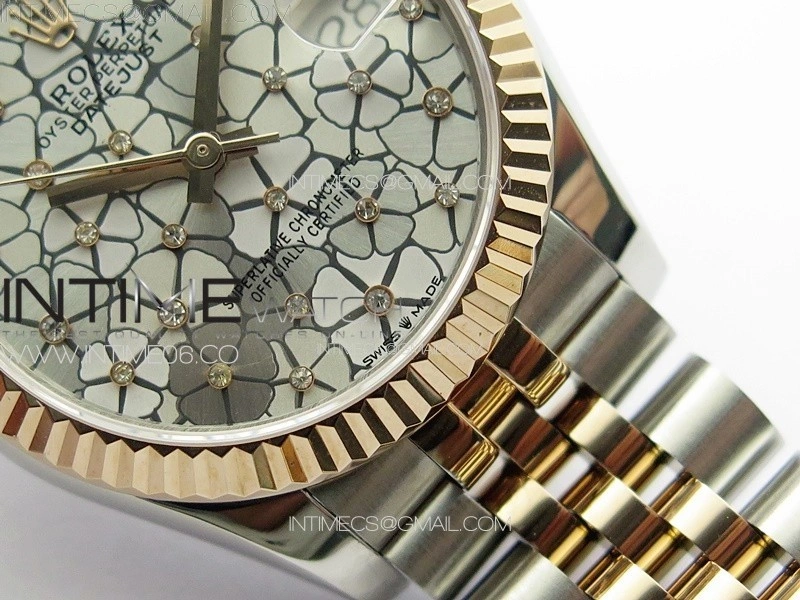 DateJust 31mm 72610 SS RG APSF Best Edition Blue Flowers Crystals Dial on Jubilee Bracelet A2824