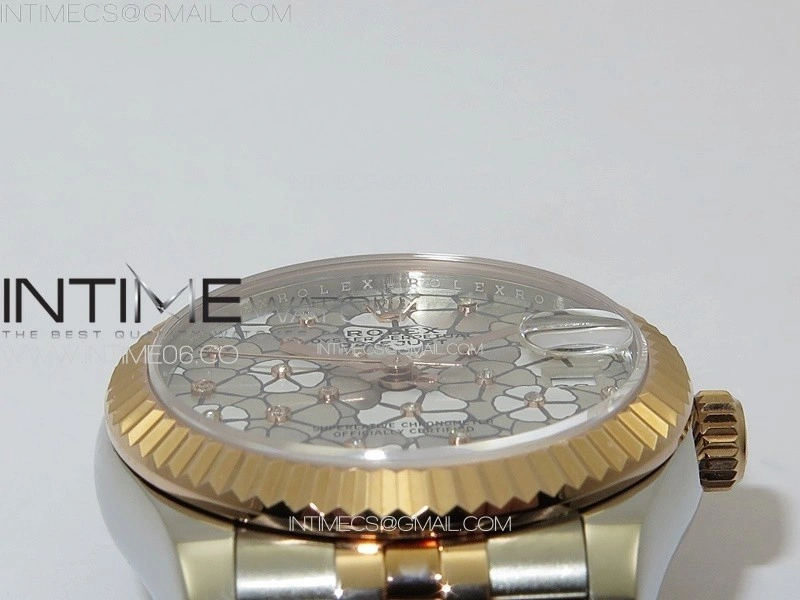 DateJust 31mm 72610 SS RG APSF Best Edition Blue Flowers Crystals Dial on Jubilee Bracelet A2824