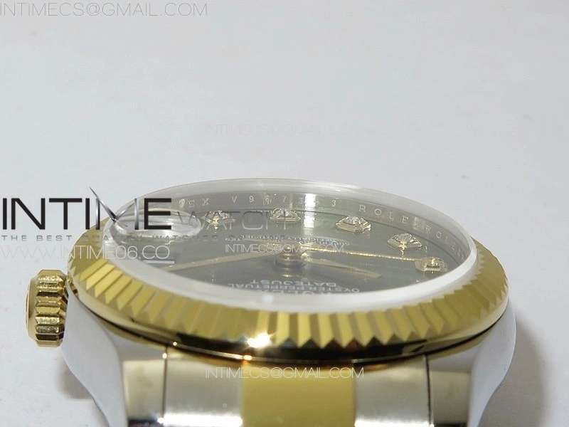 DateJust 31mm 72610 SS YG APSF Best Edition Green Dial Crystals Markers on Oyster Bracelet A2824
