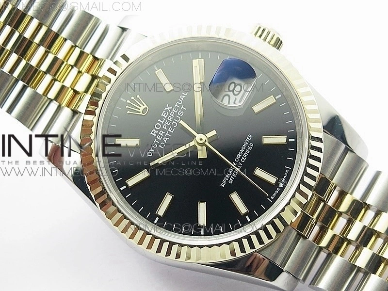 DateJust 36mm 126234 BP 1:1 Best Edition 904L Steel YG New Version Black Dial on Jubilee Bracelet