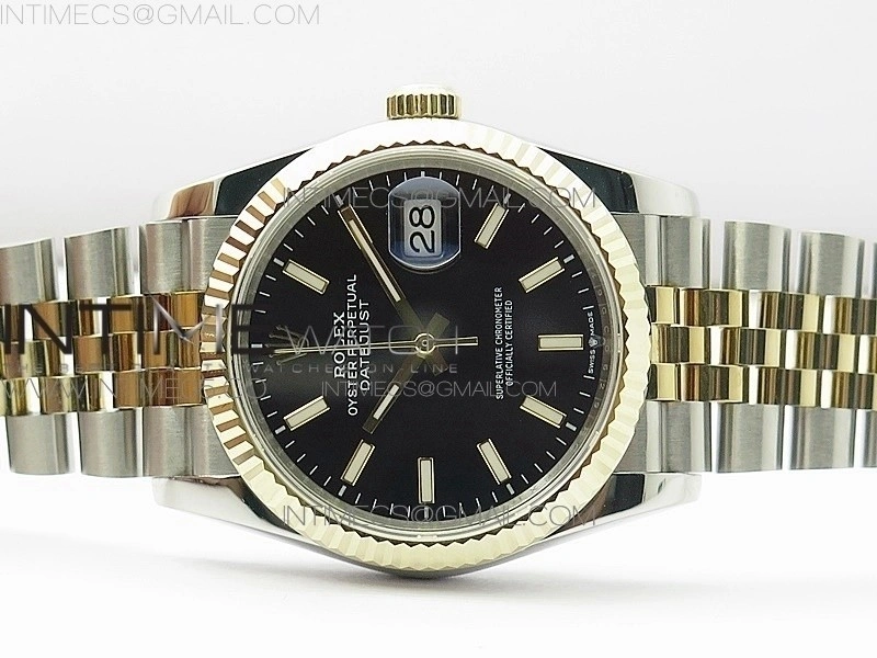 DateJust 36mm 126234 BP 1:1 Best Edition 904L Steel YG New Version Black Dial on Jubilee Bracelet
