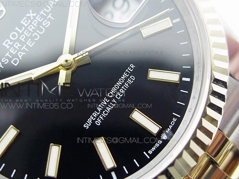 DateJust 36mm 126234 BP 1:1 Best Edition 904L Steel YG New Version Black Dial on Jubilee Bracelet