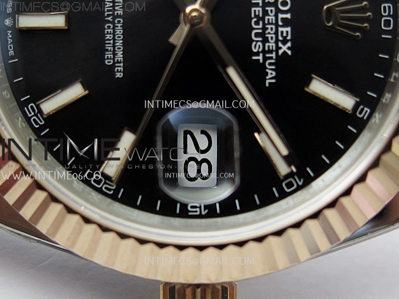 DateJust 41mm 126331 904 SS RG AR+F 1:1 Black Dial Stick Markers On SS RG Oyster Bracelet DD3235 V2