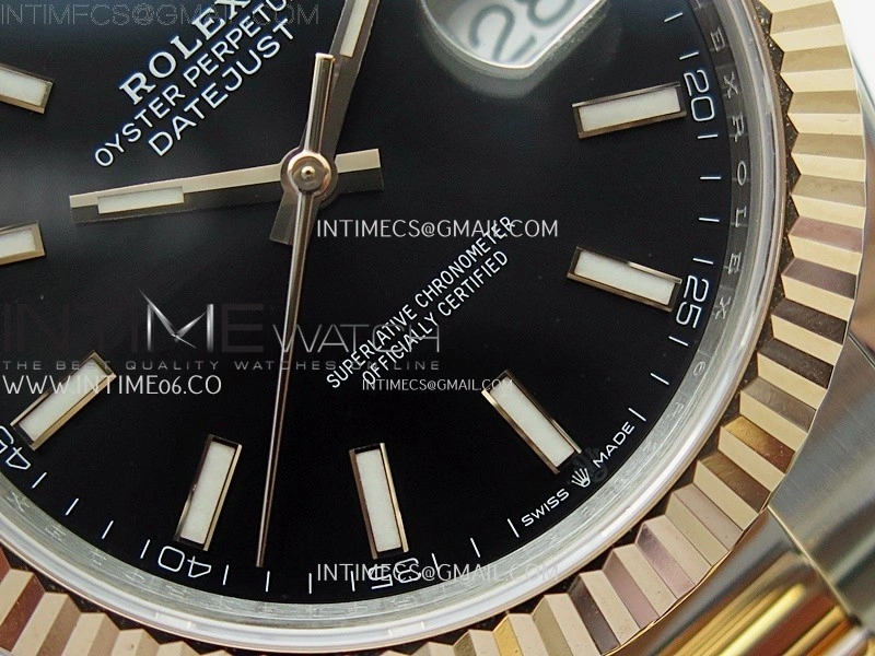 DateJust 41mm 126331 904 SS RG AR+F 1:1 Black Dial Stick Markers On SS RG Oyster Bracelet DD3235 V2