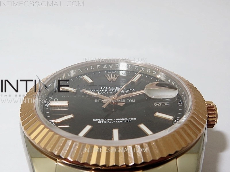 DateJust 41mm 126331 904 SS RG AR+F 1:1 Black Dial Stick Markers On SS RG Oyster Bracelet DD3235 V2