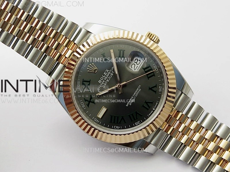 DateJust 41mm 126331 904 SS RG AR+F 1:1 Gray Dial Roman Markers On SS RG Jubilee Bracelet DD3235 V2