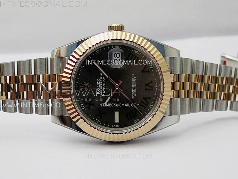 DateJust 41mm 126331 904 SS RG AR+F 1:1 Gray Dial Roman Markers On SS RG Jubilee Bracelet DD3235 V2